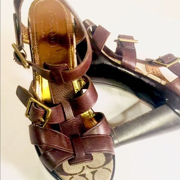 coach women's buckle sandals